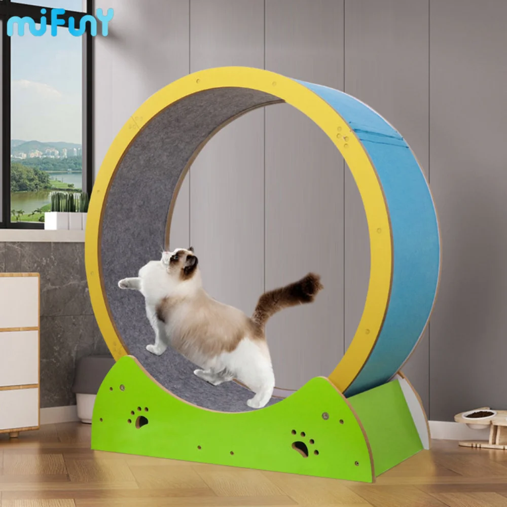 

MIFUNY Silent Pet Treadmill Wooden Cat Treadmill Large Running Wheel Interactive Toy Pets Exercise Roller Cats Climbing Frame