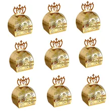 10/50/100pcs Flower Crown Laser Cut Hollow Gifts Chocolate Candy Dragee Packaging Boxes Baby Shower Wedding Party Supplies