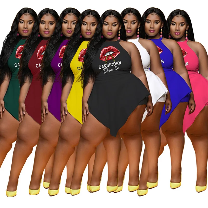 2022 New Large Women's Summer Sexy Irregular Solid Lip Sleeveless Two Piece False Jumpsuit
2022 New Large Women's Summer Sexy Irregular Solid Lip Sleeveless Two Piece False Jumpsuit