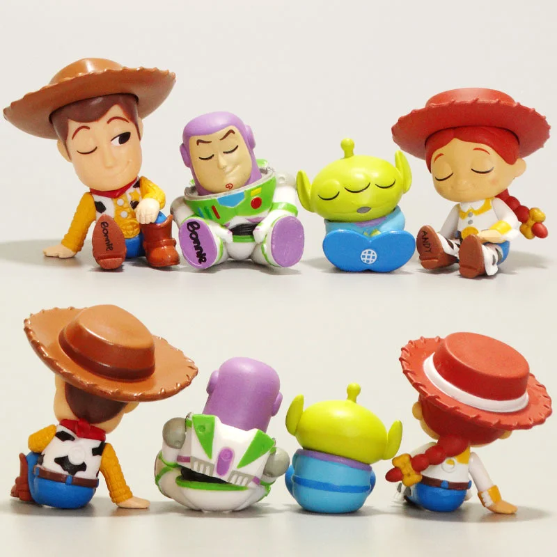 

Disney Toy Story 4 Woody Jessie Alien Buzz Lightyear Sleep Figures Anime Collection Figurine Doll Toys Model for Children gift