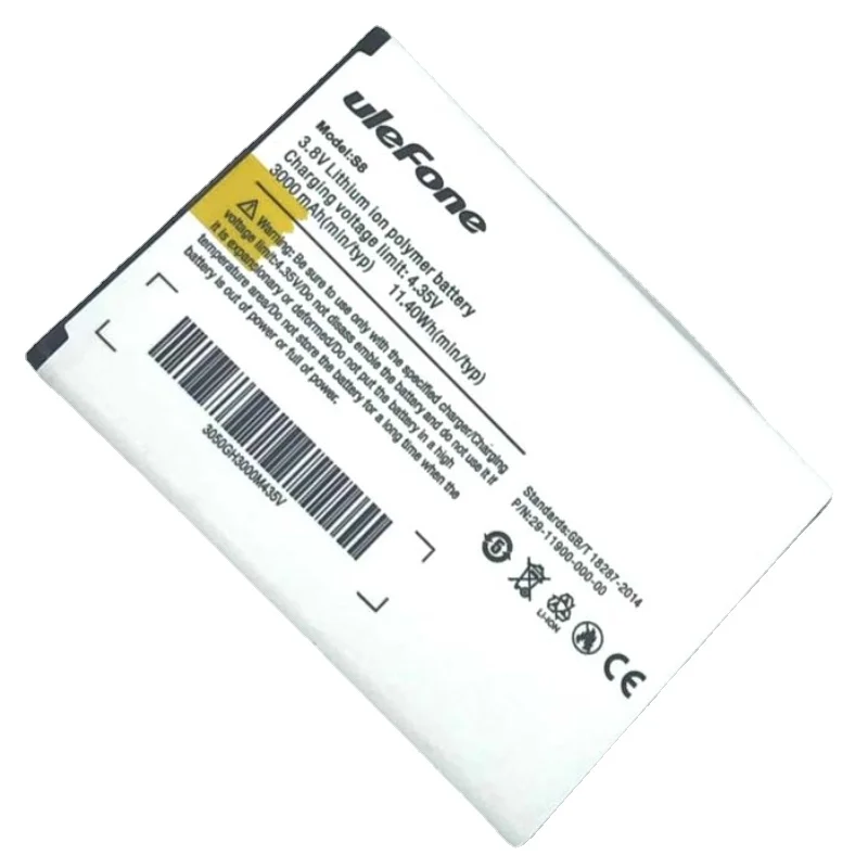 MATCHESAY Ulefone S8 Battery 3000mah 3.8V for Ulefone S8 Pro 5.3Inch Android 7.0 4G Mobile Phone MT6737 Quad Core
MATCHESAY Ulefone S8 Battery 3000mah 3.8V for Ulefone S8 Pro 5.3Inch Android 7.0 4G Mobile Phone MT6737 Quad Core
