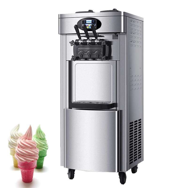 

Commercial Soft Ice Cream Machine 220V / 100V Vertical Make Ice Cream Intelligent Sweet Cones Freezing Equipment