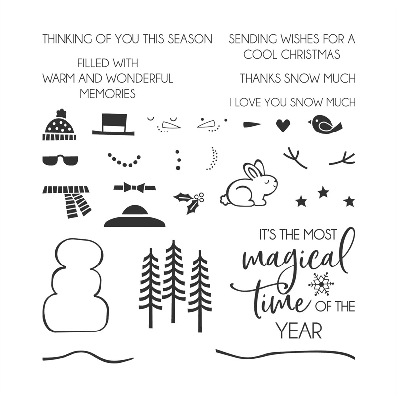 4.7*6 inch Clear Transparent Stamps Winter Snowman Scarf Star Heart Ornament Stamps THNKS SNOW MUCH Pun Words DIY 2022 New
4.7*6 inch Clear Transparent Stamps Winter Snowman Scarf Star Heart Ornament Stamps THNKS SNOW MUCH Pun Words DIY 2022 New