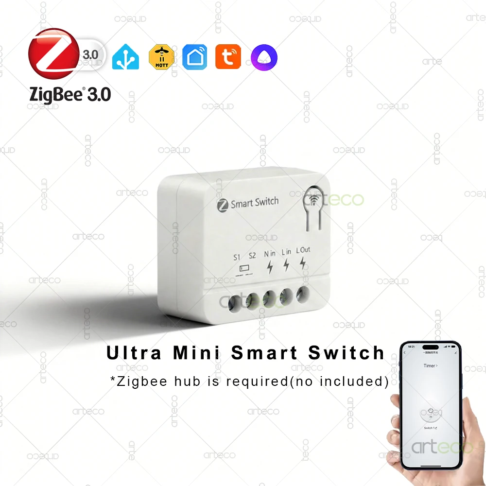 Модуль умного выключателя Tuya ZigBee 3.0 для домашней автоматизации 220В 10А
Модуль умного выключателя Tuya ZigBee 3.0 для домашней автоматизации 220В 10А