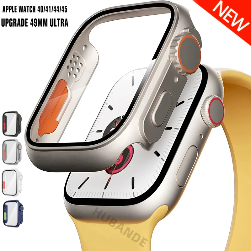 Upgrade Case for Apple Watch Series 8 7 41mm 45mm Screen Protector Hard PC Case with Tempered Glass IWatch Series 4 5 6 Se 44mm
Upgrade Case for Apple Watch Series 8 7 41mm 45mm Screen Protector Hard PC Case with Tempered Glass IWatch Series 4 5 6 Se 44mm
