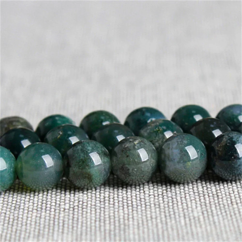 

4-12mm Loose Beads for Jewelry Making Charms Natural Water Grass Agate Stone DIY Necklace Bracelet Onyx Beading Free Shipping