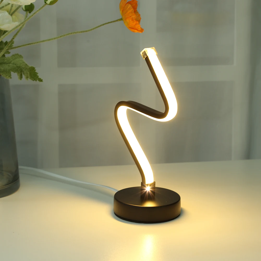 Modern LED Spiral Table Lamp Desk Bedside Acrylic Iron Curved Light for Living Room Bedroom Decoration UK Plug
Modern LED Spiral Table Lamp Desk Bedside Acrylic Iron Curved Light for Living Room Bedroom Decoration UK Plug