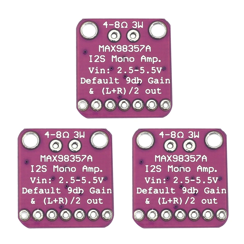 3X Max98357 I2S 3W Class D Amplifier Breakout Interface Dac Decoder Module Filterless Audio Board For Raspberry Pi Esp32
3X Max98357 I2S 3W Class D Amplifier Breakout Interface Dac Decoder Module Filterless Audio Board For Raspberry Pi Esp32