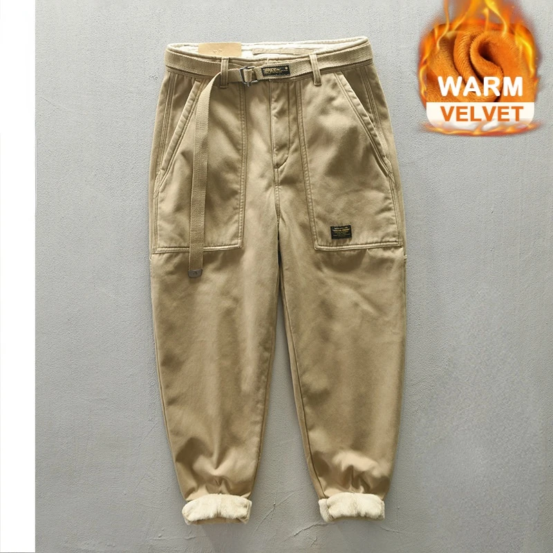Новинка Осень-зима 2021 мужские бархатные плотные брюки-карго в Корейском стиле мужские повседневные свободные брюки-карандаш со средней тал...
Новинка Осень-зима 2021 мужские бархатные плотные брюки-карго в Корейском стиле мужские повседневные свободные брюки-карандаш со средней тал...