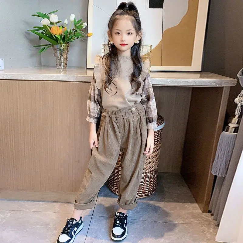 Fashion Girls Clothes Sets Autumn Plaid Long Sleeve Patchwork Sweater + Pants 2PCS Baby Kids Tracksuit Children’s Clothing Teen
Fashion Girls Clothes Sets Autumn Plaid Long Sleeve Patchwork Sweater + Pants 2PCS Baby Kids Tracksuit Children’s Clothing Teen