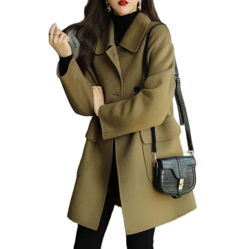 Female Temperament Fashion Woolen Coat 2022 Autumn Winter Women New Thicker Korean Mid-length Loose High-end Small Jacket
Female Temperament Fashion Woolen Coat 2022 Autumn Winter Women New Thicker Korean Mid-length Loose High-end Small Jacket