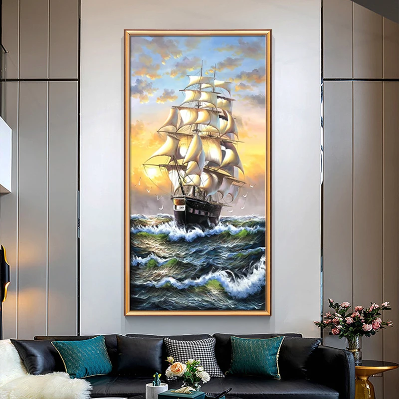hand-painted oil painting Introductory porch decorative painting European style sailboat seascape painting
hand-painted oil painting Introductory porch decorative painting European style sailboat seascape painting