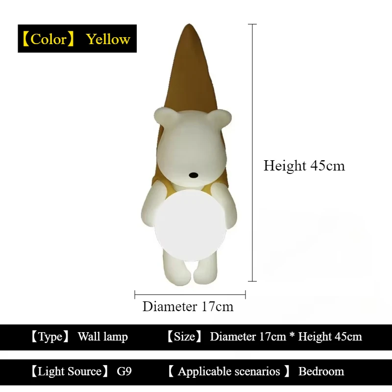 SANDYHA Настенный светильник из смолы с медведем
SANDYHA Настенный светильник из смолы с медведем