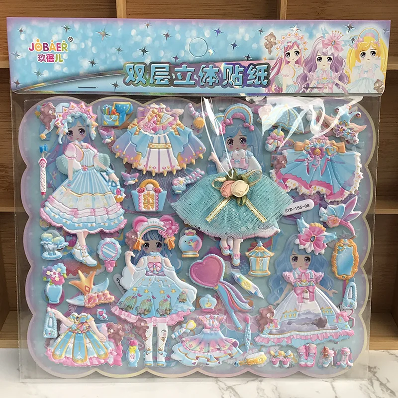 1Pcs Children Princess Dress Up Stickers Double layer 3D Puffy Lace Skirt Handmade Girl Change Clothes Stickers Toys Xmas Gifts
1Pcs Children Princess Dress Up Stickers Double layer 3D Puffy Lace Skirt Handmade Girl Change Clothes Stickers Toys Xmas Gifts