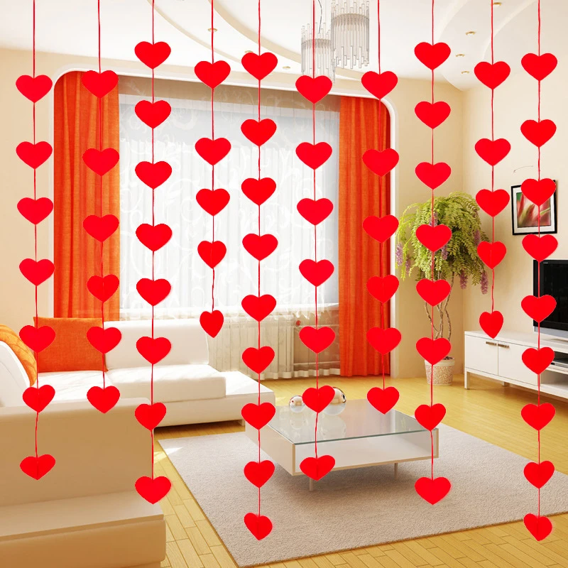 Romantic Red Heart Garland Valentines Day Wedding Hanging String Room Decor Wedding Decoration Diy Bedroom with Love
Romantic Red Heart Garland Valentines Day Wedding Hanging String Room Decor Wedding Decoration Diy Bedroom with Love