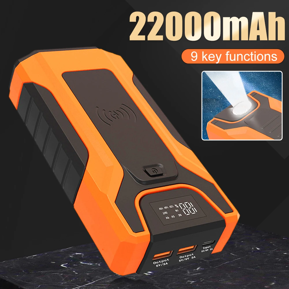 Portable 22000mAh Car Battery Jump Starter Power Bank With Dual USB Emergency Flashlight For Diesel Vehicles Gasoline Vehicles
Portable 22000mAh Car Battery Jump Starter Power Bank With Dual USB Emergency Flashlight For Diesel Vehicles Gasoline Vehicles