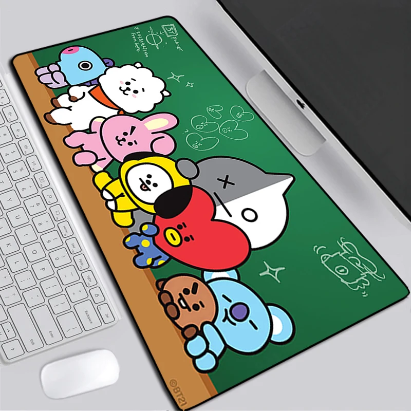 

Bt21 Mause Pad Xxl Mouse Computer Tables Keyboard Gaming Mousepad Anime Mats Playmat Extended Carpet Office Desk Gamer Pads Mat