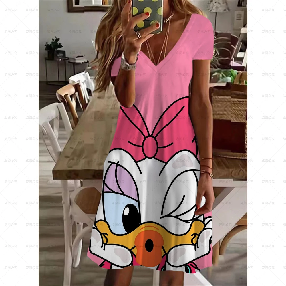 Disney Donald Duck Minnie Ladies New Party Summer Sexy Mini Dresses Bohemia Cartoon Printed V-neck Vintage Elegant Dress XS-8XL
Disney Donald Duck Minnie Ladies New Party Summer Sexy Mini Dresses Bohemia Cartoon Printed V-neck Vintage Elegant Dress XS-8XL