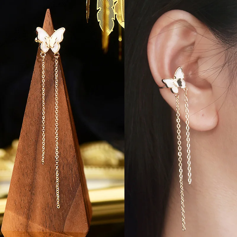 Double Layer Butterfly Ear Clips Long Chain Tassel Earrings Women's Fashion Trend Jewelry Accessories 2022 Summer New Gifts Girl
Double Layer Butterfly Ear Clips Long Chain Tassel Earrings Women's Fashion Trend Jewelry Accessories 2022 Summer New Gifts Girl