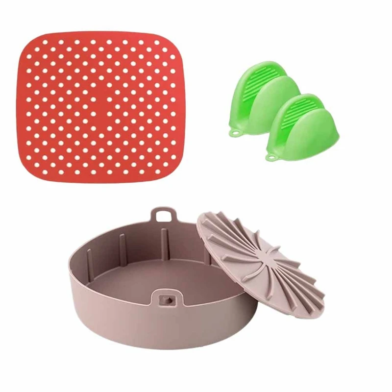 Air Fryer Silicone Pot Accessories Set Air Fryer Liners Silicone Air Fryer Basket Mat With Mini Silicone Oven Mitts 
Air Fryer Silicone Pot Accessories Set Air Fryer Liners Silicone Air Fryer Basket Mat With Mini Silicone Oven Mitts