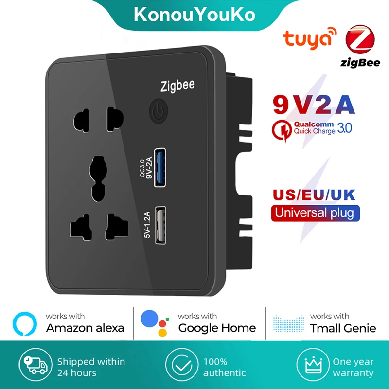 Розетка настенная универсальная с поддержкой быстрой зарядки и USB-портом
Розетка настенная универсальная с поддержкой быстрой зарядки и USB-портом