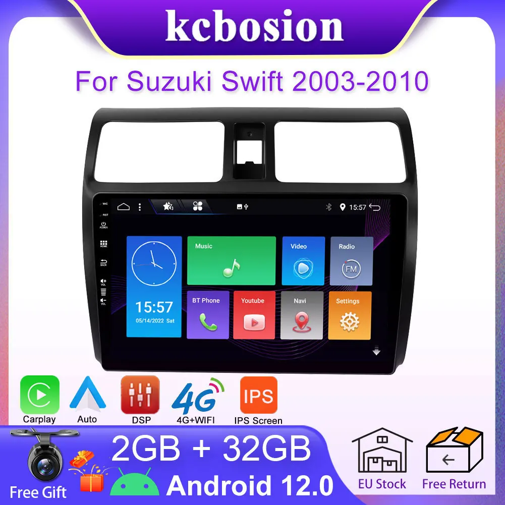 

Android 12 DSP Carplay Auto IPS Car Multimedia Player Radio For Suzuki Swift 2003-2010 2 Din GPS Navi Navigation 2GB+32GB
