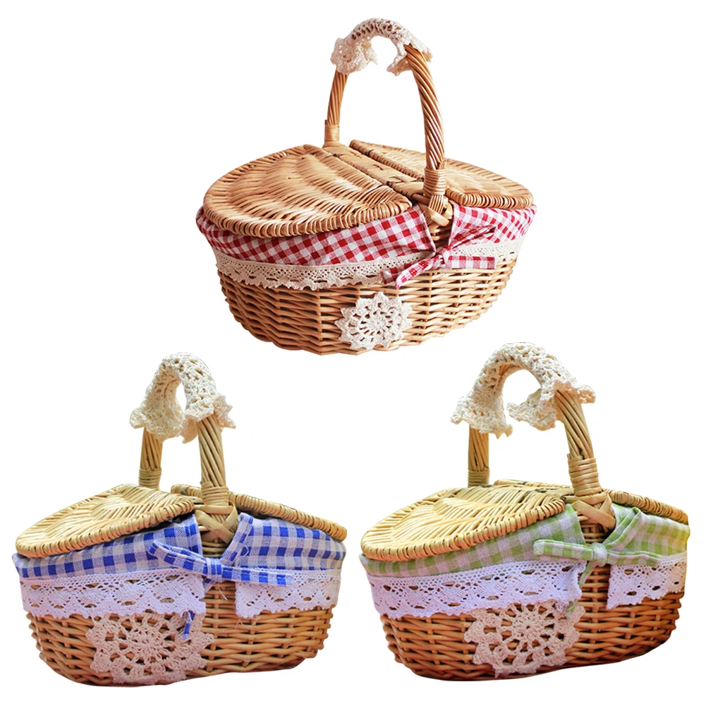 Willow Woven Picnic Basket Double-Lid Lining Outdoor Camping Rattan Weaving Storage Hamper Fruit Food Carrier Basket
Willow Woven Picnic Basket Double-Lid Lining Outdoor Camping Rattan Weaving Storage Hamper Fruit Food Carrier Basket