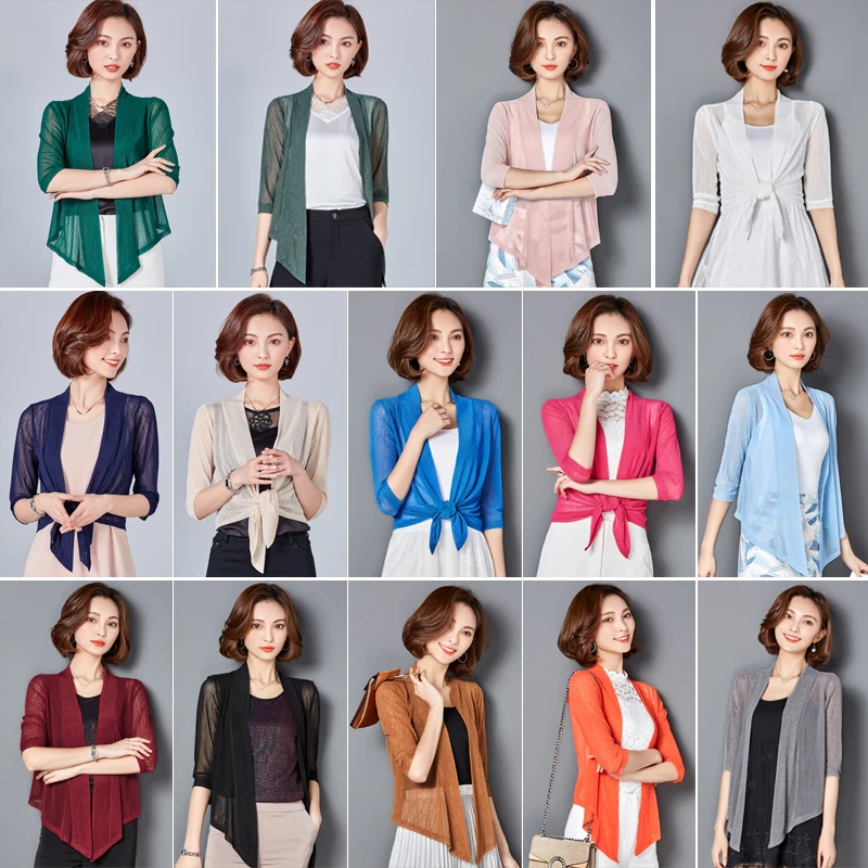 Multi Colors Mesh Jacket Women For Summer Shawl Sunscreen Shirt Thin Three Quarter Sleeve M-4XL C27705
Multi Colors Mesh Jacket Women For Summer Shawl Sunscreen Shirt Thin Three Quarter Sleeve M-4XL C27705