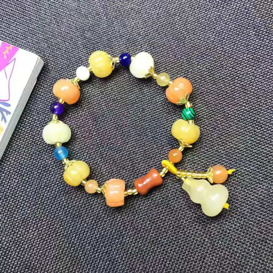 Colorful Golden Silk Jade Bracelet Pumpkin Beads Elastic Beaded Bangle Women Fashion Charms Jewellery Lucky Amulet Bracelets
Colorful Golden Silk Jade Bracelet Pumpkin Beads Elastic Beaded Bangle Women Fashion Charms Jewellery Lucky Amulet Bracelets
