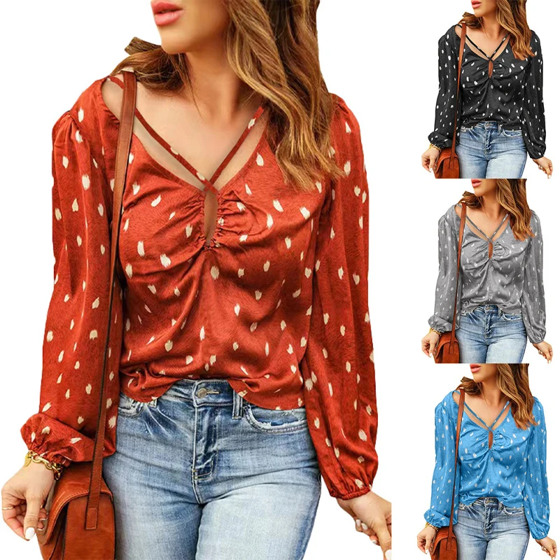 2022 New European and American Printed Polka Dot Shirts Women Lapel Long Sleeve Shirts Plus Size Clothes Streetwear
2022 New European and American Printed Polka Dot Shirts Women Lapel Long Sleeve Shirts Plus Size Clothes Streetwear