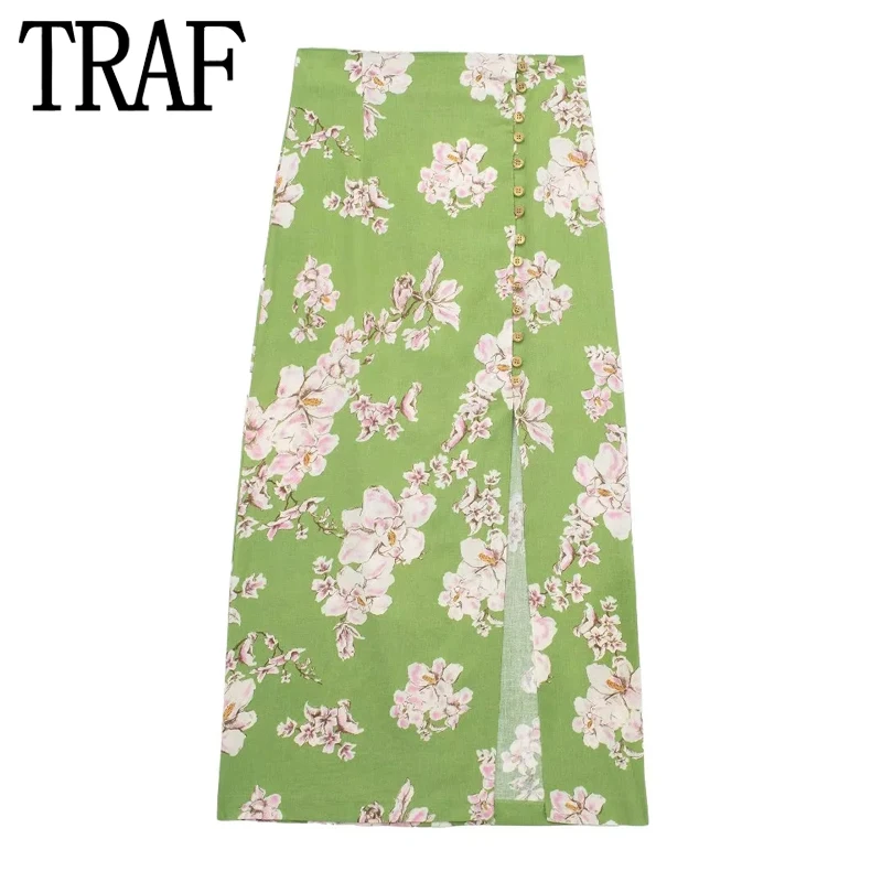 TRAF Green Floral Skirt Woman Button Long Skirts for Women Summer High Waist Midi Skirts Woman Fashion 2023 Evening Slit Skirt
TRAF Green Floral Skirt Woman Button Long Skirts for Women Summer High Waist Midi Skirts Woman Fashion 2023 Evening Slit Skirt