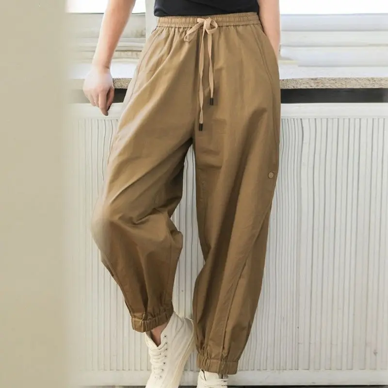 2022 New Arrival Summer Women Casual Loose Cotton Ankle-length Pants All-matched Elastic Waist Harem Pants landuxiu
2022 New Arrival Summer Women Casual Loose Cotton Ankle-length Pants All-matched Elastic Waist Harem Pants landuxiu