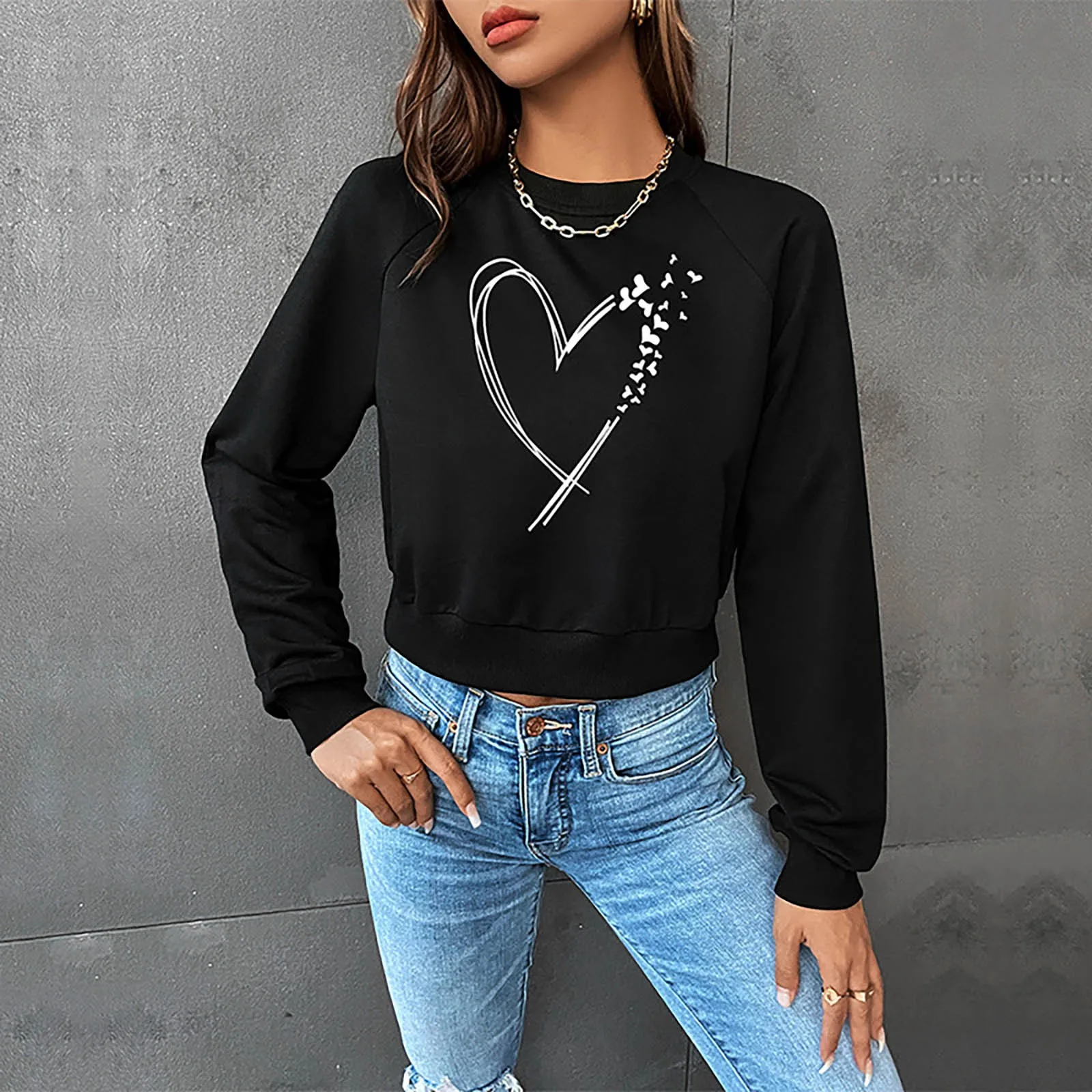 Women Heart Print Sweatshirt Casual Long Sleeve Clothing Round Neck Tops Female Sport Hoodie Comfy Pullover Autumn Winter
Women Heart Print Sweatshirt Casual Long Sleeve Clothing Round Neck Tops Female Sport Hoodie Comfy Pullover Autumn Winter