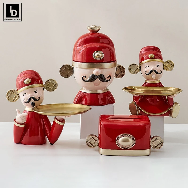 Chinese God of Money Figurines Storage Tray Tissue Box Luck Fortune Desk Ornaments Nordic Home Decor Decoration Accessories Gift
Chinese God of Money Figurines Storage Tray Tissue Box Luck Fortune Desk Ornaments Nordic Home Decor Decoration Accessories Gift
