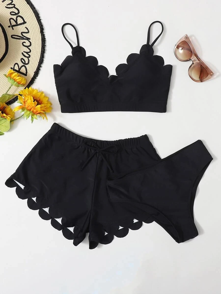 3pack Scalloped Trim Bikini Swimsuit Women Swimwear 2023 Bikini Set Summer Beach Bathing Suit
3pack Scalloped Trim Bikini Swimsuit Women Swimwear 2023 Bikini Set Summer Beach Bathing Suit