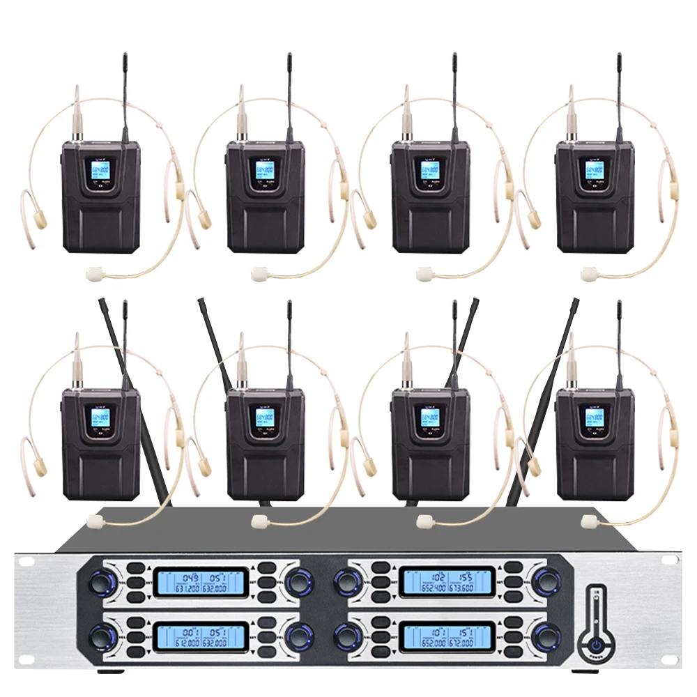 Беспроводной микрофон UHF, 8-канальный конденсаторный микрофон с гарнитурой, микрофон для выступлений на сцене в церкви
Беспроводной микрофон UHF, 8-канальный конденсаторный микрофон с гарнитурой, микрофон для выступлений на сцене в церкви