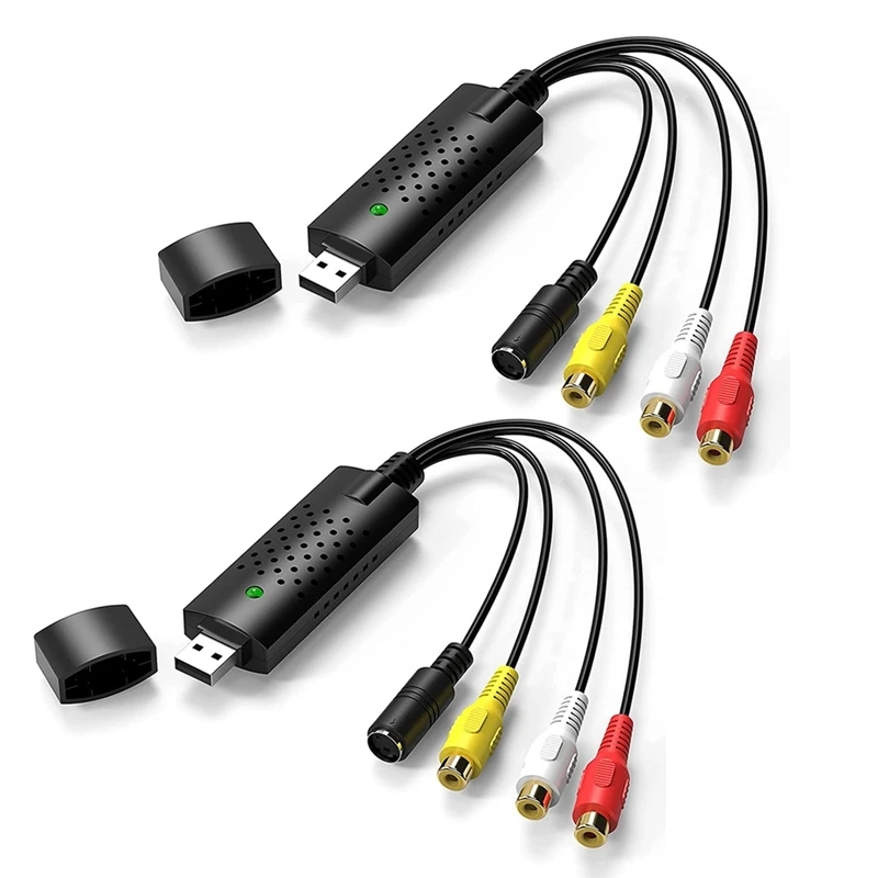 2 шт. Карта видеозахвата USB преобразователь Hi8 VHS в цифровой DVD для Windows ПК адаптер