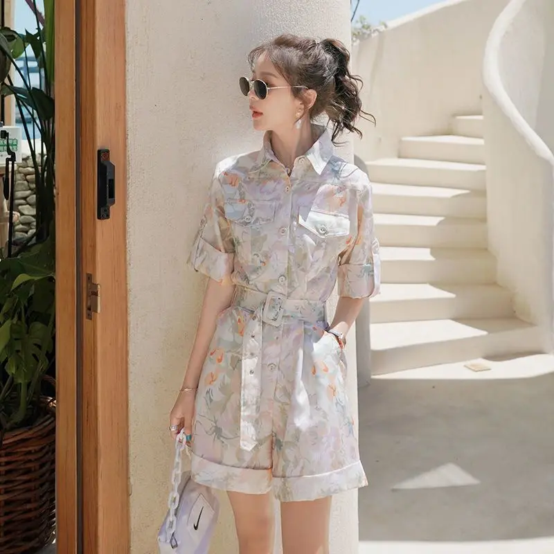 Women Jumpsuits 2023 Spring Summer New Suit Collar Short-sleeved Casual Wide-leg Shorts Casual Denim Romper Jumpsuit M94
Women Jumpsuits 2023 Spring Summer New Suit Collar Short-sleeved Casual Wide-leg Shorts Casual Denim Romper Jumpsuit M94
