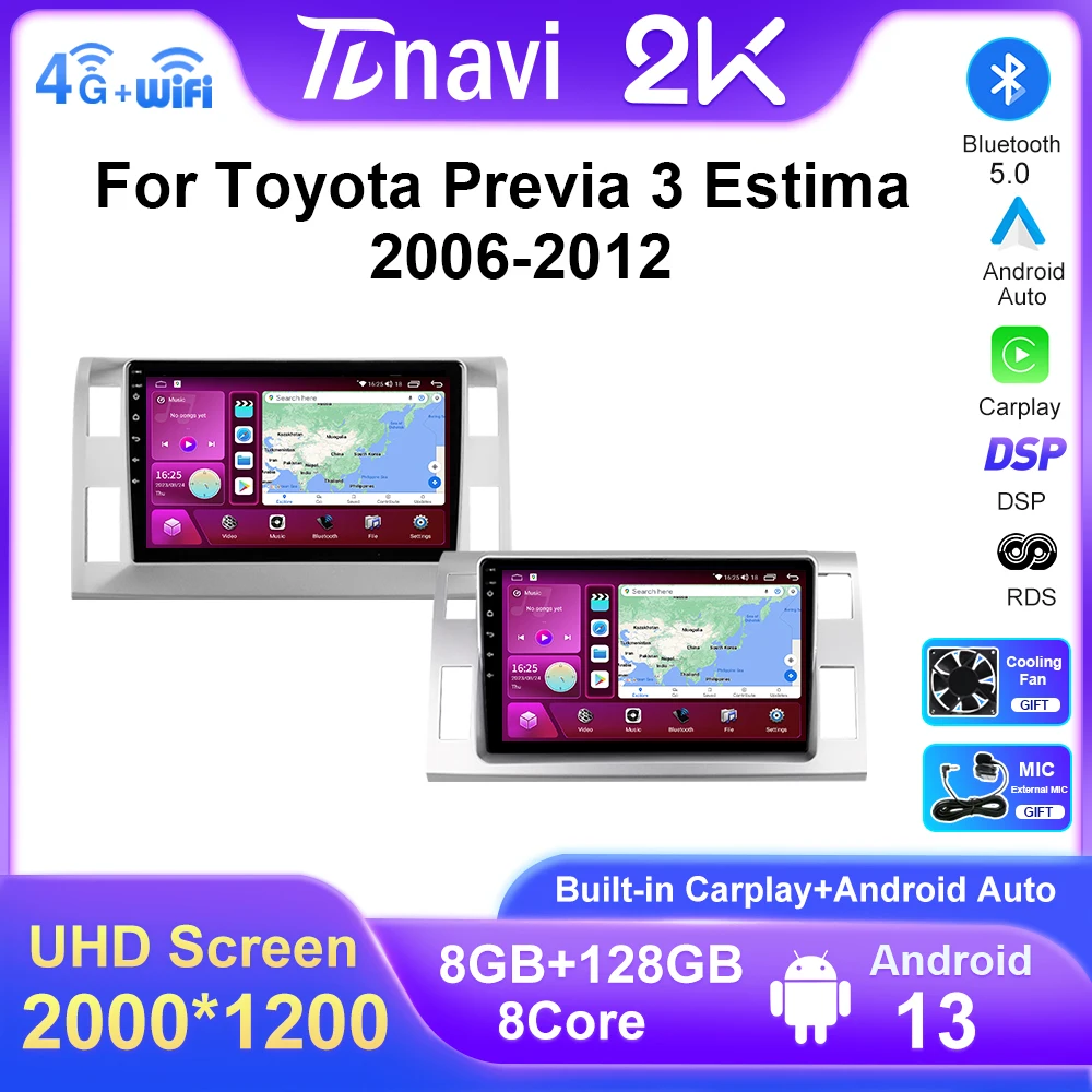 T7/T7Plus Android 13 Smart Car Radio For Toyota Previa 3 XR50 Estima 2006 - 2012 GPS Video Multimedia Stereo Auto Player CarPlay 
T7/T7Plus Android 13 Smart Car Radio For Toyota Previa 3 XR50 Estima 2006 - 2012 GPS Video Multimedia Stereo Auto Player CarPlay
