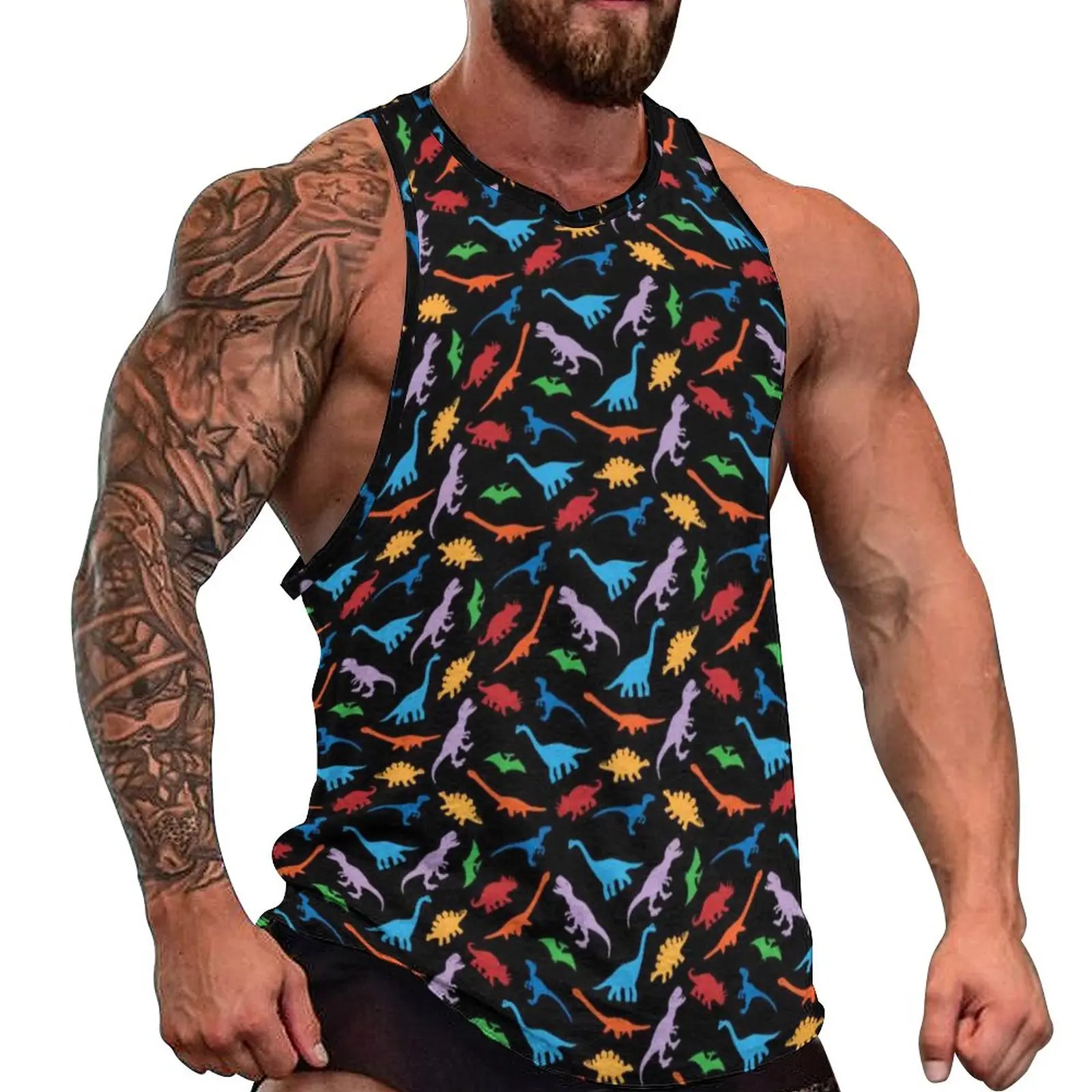 Dinosaurs Seven Species Silhouette Beach Tank Top Colorful Dinosaur Jurassic Training Tops Men Print Sportswear Shirts Plus Size
Dinosaurs Seven Species Silhouette Beach Tank Top Colorful Dinosaur Jurassic Training Tops Men Print Sportswear Shirts Plus Size