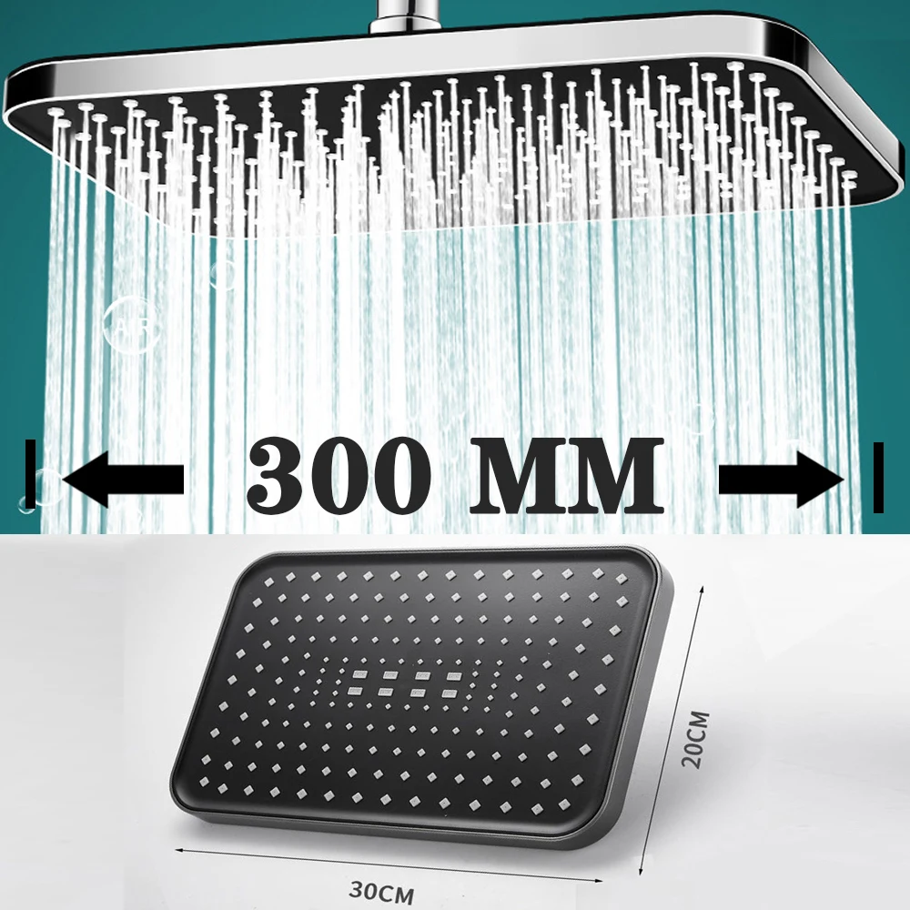 12 Inches Big Panel Large Flow Supercharge Ceiling Mounted Shower Head Black ABS High Pressure Rainfall Bathroom Overhead Shower 
12 Inches Big Panel Large Flow Supercharge Ceiling Mounted Shower Head Black ABS High Pressure Rainfall Bathroom Overhead Shower