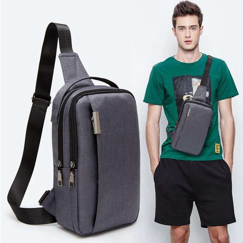 

Мужские нагрудные сумки, повседневная поясная сумка на ремне с USB-портом для зарядки, дорожные кошельки для телефона, органайзер через плечо, маленькая забавная сумка