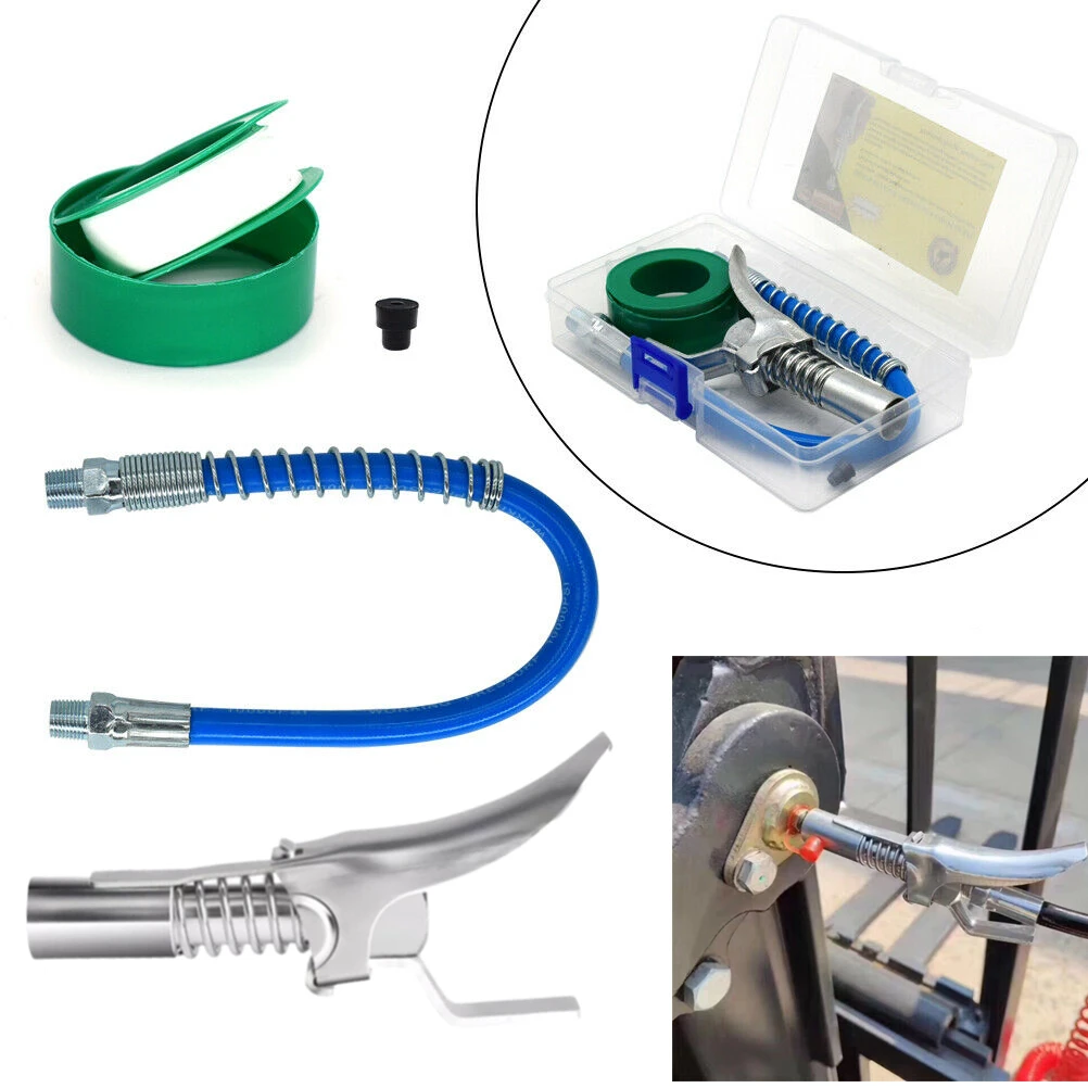 

Quick Release Grease Coupler Lock Nozzle Lubricating Tips 10000 PSI Syringe Lubricant Tip Pneumatic Grease Gun Hose Kit