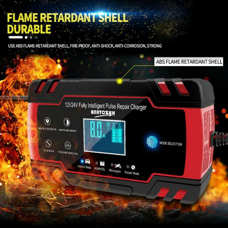 8A Digital LCD Display driving charger 12V-24V car Moto Battery Chargers Power Pulse Battery Clips Starting Device
8A Digital LCD Display driving charger 12V-24V car Moto Battery Chargers Power Pulse Battery Clips Starting Device