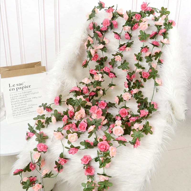 1pc Artificial Rose Vine Simulation Ivy Vine Rose Hanging Fake Flower Tables Chairs Silk Flower Wedding Decor Wall Plant Decor
1pc Artificial Rose Vine Simulation Ivy Vine Rose Hanging Fake Flower Tables Chairs Silk Flower Wedding Decor Wall Plant Decor
