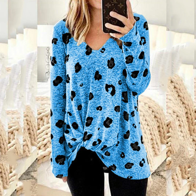 Женский топ с леопардовым принтом, V-образным вырезом и длинным рукавом
Женский топ с леопардовым принтом, V-образным вырезом и длинным рукавом