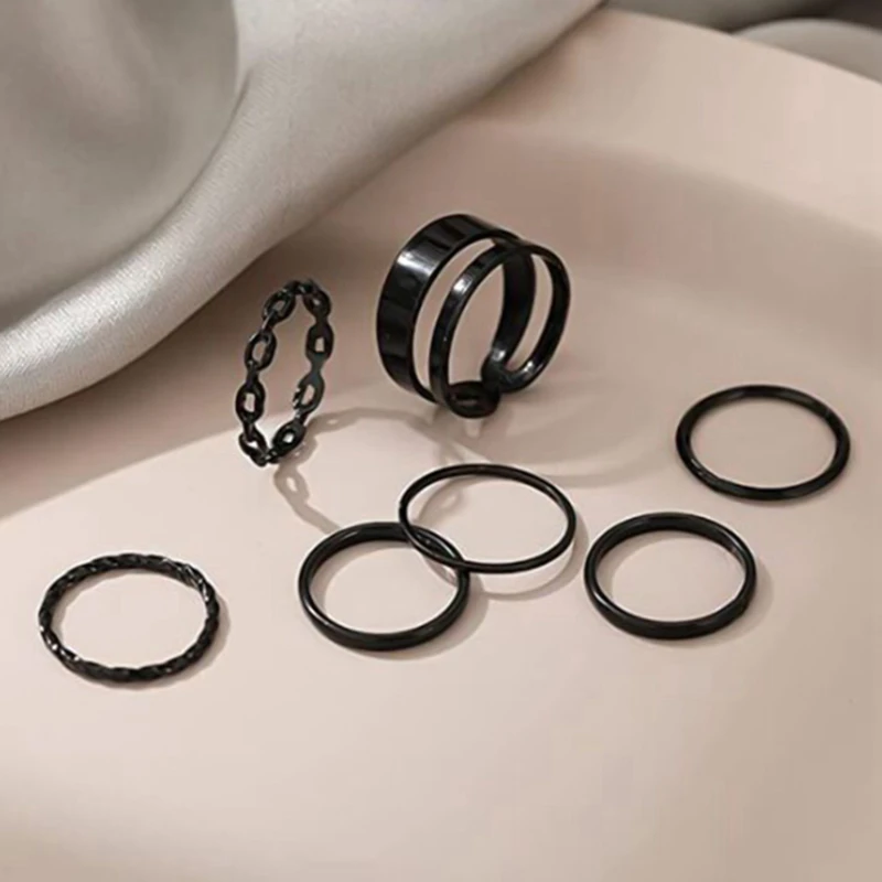 7 Pcs Hot Selling Punk Silver Color Rings For Men Women Fashion Jewelry Personality Band Ring
7 Pcs Hot Selling Punk Silver Color Rings For Men Women Fashion Jewelry Personality Band Ring