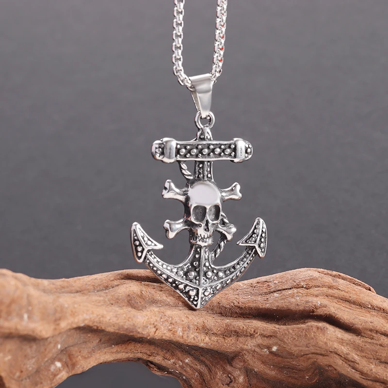 Stainless Steel Skull Necklace Silver Anchor Pendant Men Women Fine Jewelry Accessories
Stainless Steel Skull Necklace Silver Anchor Pendant Men Women Fine Jewelry Accessories