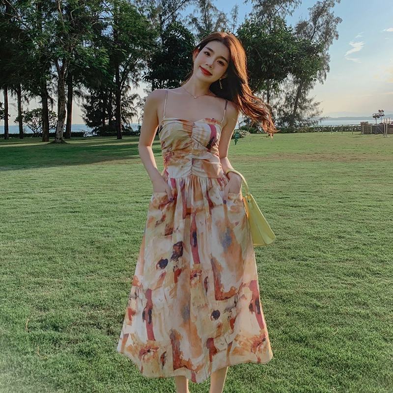 E GIRLS Summer Fashion Vintage Print Dress Vacation Boho Women Strapless Spaghetti Strap Beach Dress Sleeveless Robe Femme Party
E GIRLS Summer Fashion Vintage Print Dress Vacation Boho Women Strapless Spaghetti Strap Beach Dress Sleeveless Robe Femme Party