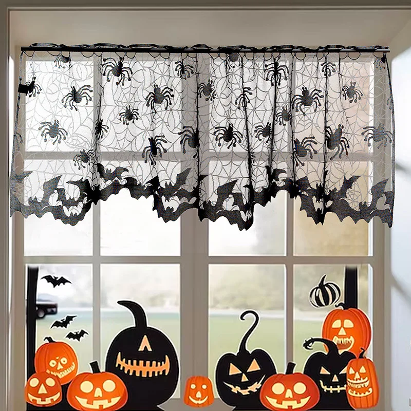 Черные кружевные шторы для Хэллоуина
Черные кружевные шторы для Хэллоуина